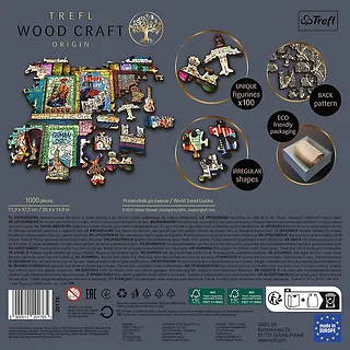 Puzzle drewniane 1000 elementów Przewodniki po świecie