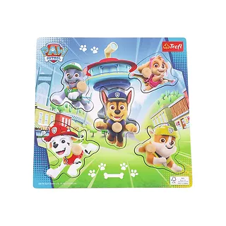 Układanka drewniana puzzle mini Psi Patrol 5 elementów