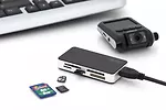 Czytnik kart 5-portowy USB 3.0 SuperSpeed, All-in-one, Czarno-srebrny