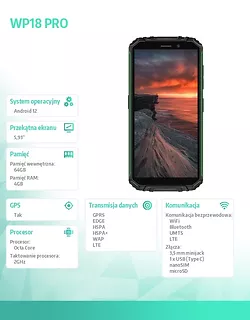 Smartfon WP18 Pro 4/64GB DualSIM Zielony