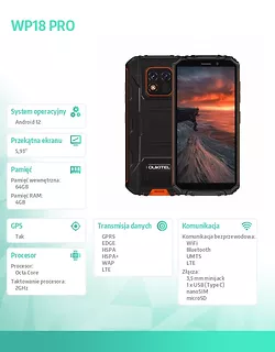 Smartfon WP18 Pro 4/64GB DualSIM Pomarańczowy