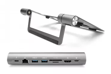 Podstawka pod notebooka z odłączaną stacją dokującą, USB-C, 7 portów