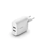 Podwójna ładowarka ścienna Boost Charge 12W x2 Biała