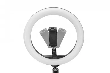 Lampa pierścieniowa LED RING 10 cali, wysuwany statyw, uchwyt na telefon, pilot, USB 2m