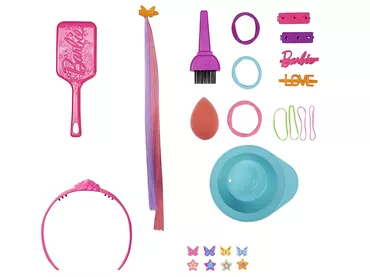 Mattel Barbie Głowa do stylizacji neonowa tęcza blond włosy