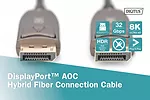 Kabel połączeniowy hybrydowy AOC DisplayPort 1.4 8K/60Hz UHD DP/DP M/M 20m Czarny