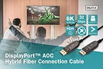 Kabel połączeniowy hybrydowy AOC DisplayPort 1.4 8K/60Hz UHD DP/DP M/M 20m Czarny