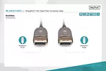 Kabel połączeniowy hybrydowy AOC DisplayPort 1.4 8K/60Hz UHD DP/DP M/M 15m Czarny