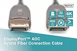 Kabel połączeniowy hybrydowy AOC DisplayPort 1.4 8K/60Hz UHD DP/DP M/M 15m Czarny