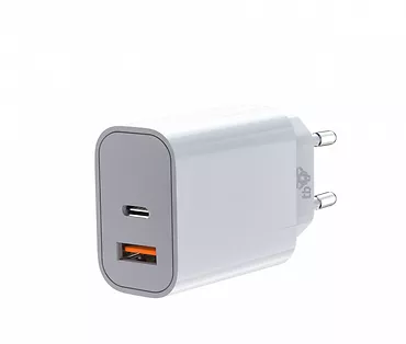 Ładowarka sieciowa 2x3A USB C + USB A biała