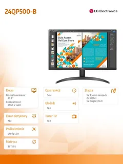 Monitor 24QP500-B 23,8 cala QHD IPS AMD FreeSync