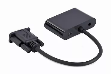 Konwerter sygnału VGA do HDMI + VGA czarny, 15 cm