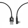 Kabel USB-USB C 1.5m kątowy, czarny sznurek