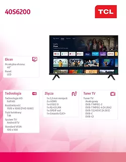 Telewizor LED 40 cali 40S6200