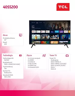 Telewizor LED 40 cali 40S5200