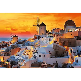 Puzzle 1500 elementów UFT Zachód słońca, Oia Santorini