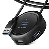 HUE-P1AL Hub 4-portowy USB 3.2 Gen 1 ROUND, micro USB, 1.2m USB-A kabel