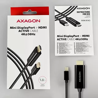 RVDM-HI14C2 Konwerter/kabel aktywny Mini DP > HDMI 1.4 kabel 1.8m4K/30Hz