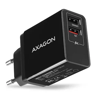 ACU-QS24 Ładowarka sieciowa QC 24W, 2x port USB--A, QC3.0/AFC/FCP + 5V/1.2A