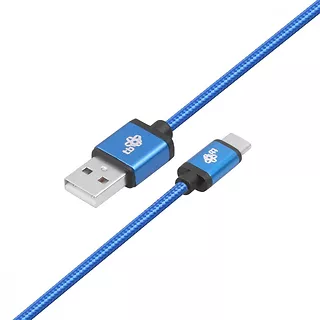 Kabel USB-USB C 1.5m niebieski sznurek premium