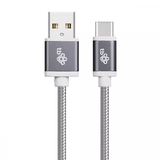 Kabel USB-USB C 1.5m szary sznurek premium