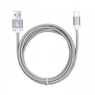 Kabel USB-USB C 1.5m szary sznurek premium