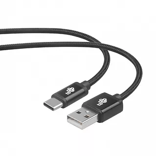 Kabel USB-USB C 1.5m czarny sznurek premium