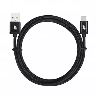 Kabel USB-USB C 1.5m czarny sznurek premium