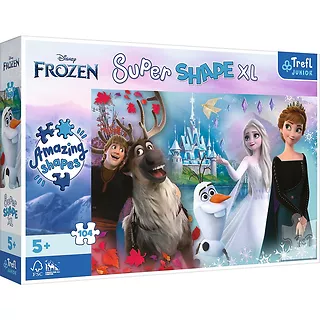 Puzzle 104 elementy XL Super Shape W świecie Anny i Elsy jest wesoło, Kraina Lodu