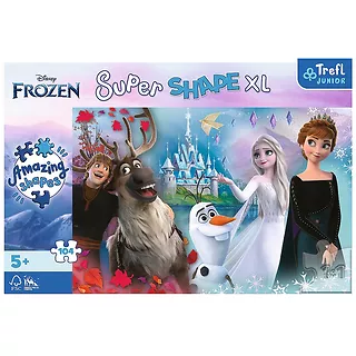 Puzzle 104 elementy XL Super Shape W świecie Anny i Elsy jest wesoło, Kraina Lodu