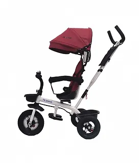 Rowerek trójkołowy  pompowane koła/wolne koło BT-10 Biała rama - czerwony
