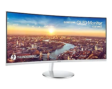 Monitor 34 cale LC34J791WTPXEN VA 3440x1440 Ultra WQHD 21:9 1xHDMI/1xDP/2xThunderbolt 3.0 4 ms (GTG) głośniki zakrzywiony biały HAS 100Hz 2Yd2d