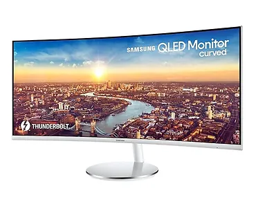 Monitor 34 cale LC34J791WTPXEN VA 3440x1440 Ultra WQHD 21:9 1xHDMI/1xDP/2xThunderbolt 3.0 4 ms (GTG) głośniki zakrzywiony biały HAS 100Hz 2Yd2d