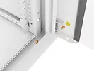 Szafa instalacyjna rack wisząca 19 9U 600 szara drzwi szklane złóżona
