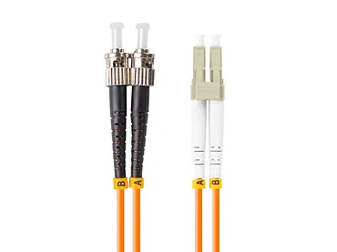 Patchcord światłowodowy MM ST/UPC-LC/UPC DUPLEX 3.0MM OM2 50/125 LSZH 1m pomarańczowy