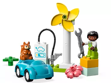 LEGO DUPLO 10985 Turbina wiatrowa i samochód elektryczny