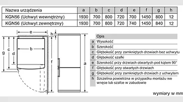 Chłodziarko-zamrażarka KGN56XLEB