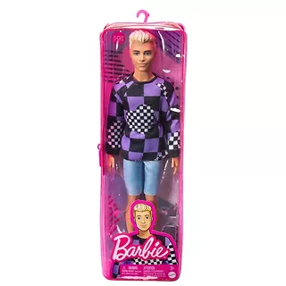 Lalka Barbie Ken Fashionistas blondyn bluza fioletowa