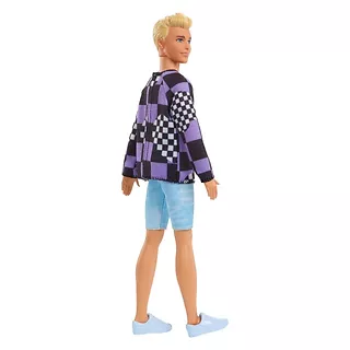 Lalka Barbie Ken Fashionistas blondyn bluza fioletowa