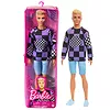 Lalka Barbie Ken Fashionistas blondyn bluza fioletowa
