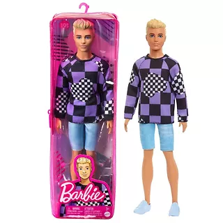 Lalka Barbie Ken Fashionistas blondyn bluza fioletowa
