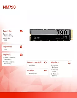 Dysk SSD NM790 1TB 2280 PCIeGen4x4 7200/6500MB/s