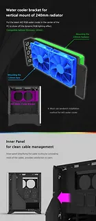Obudowa S5 Black ATX Mid Tower PC Case RGB fan TG