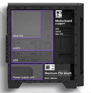Obudowa S3 ATX Mid Tower PC Case 120mm fan
