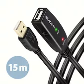 ADR-215 USB 2.0 A-M -> A-F aktywny kabel przedłużacz/wzmacniacz 15m