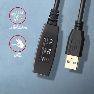 ADR-310 USB 3.0 A-M -> A-F aktywny kabel przedłużacz/wzmacniacz 10m
