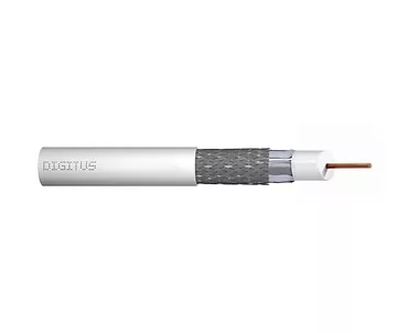 Kabel koncentryczny RG-6, 75 Ohm, ekran (folia+oplot 77%), Eca, PVC, 500m, szpula Biały