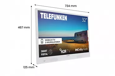 Telewizor 32 cale LED 32HGP7450W, wbudowany akumulator
