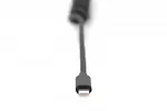 Kabel USB 2.0 spiralny USB C/Lightning, PD 20W, MFI, max. 1m Czarny