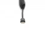 Kabel USB 2.0 spiralny USB C/Lightning, PD 20W, MFI, max. 1m Czarny